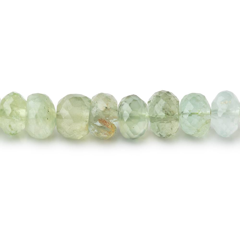 5-7.5mm Prehnite Faceted Rondelle Beads 9.5 inch 62 pieces - Beadsofcambay.com