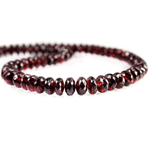 5 - 7.5mm Pyrope Almandite Garnet Faceted Rondelle Beads 16 inch 88 pieces - Beadsofcambay.com
