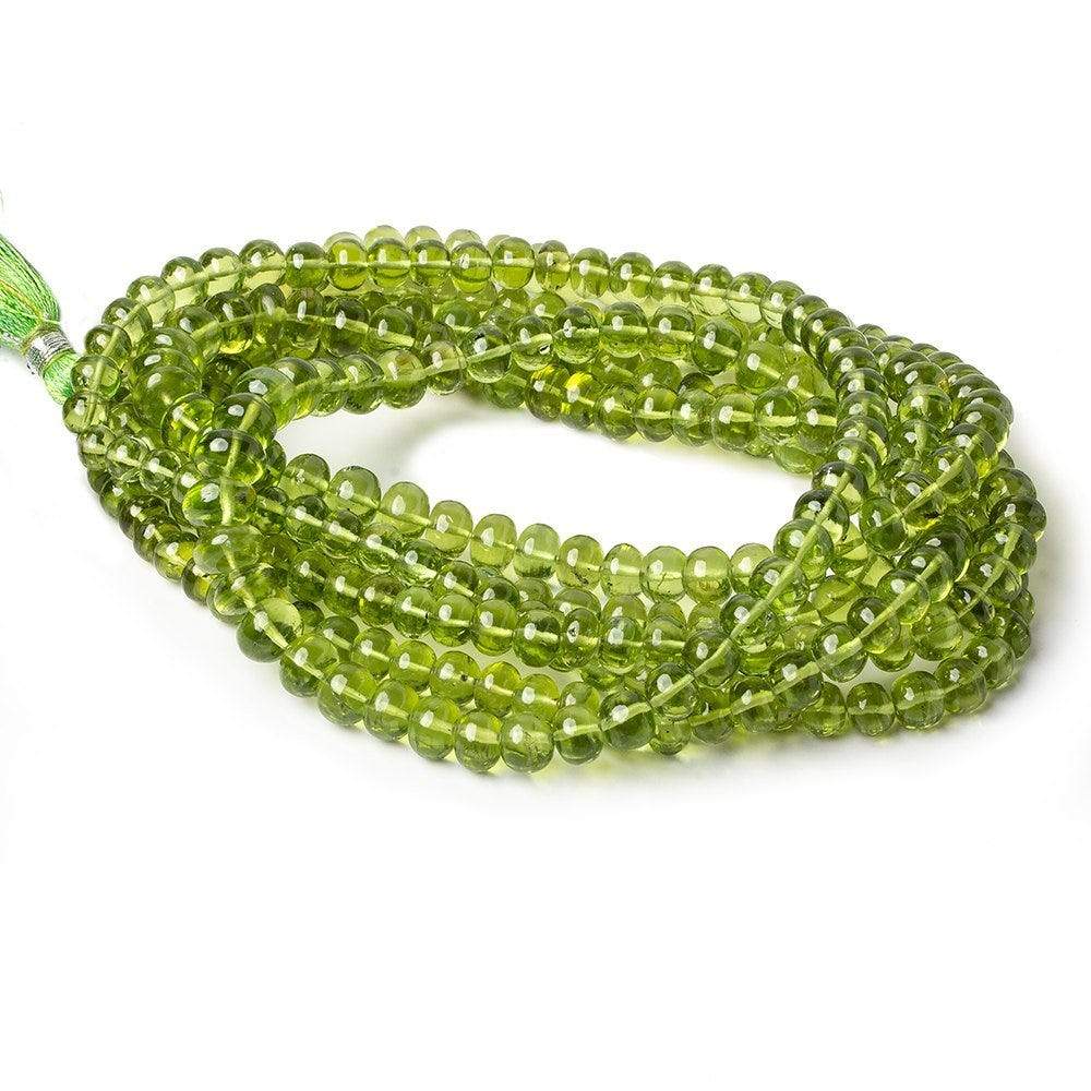 5-7mm Afghani Peridot Plain Rondelle Beads 18 inch 110 pcs AAA Grade - Beadsofcambay.com