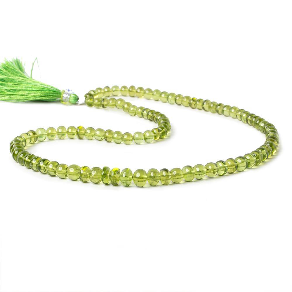 5-7mm Afghani Peridot Plain Rondelle Beads 18 inch 110 pcs AAA Grade - Beadsofcambay.com