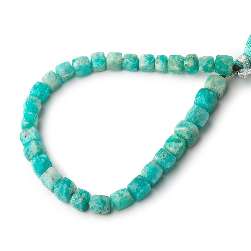 5-7mm Amazonite Faceted Cube Beads 8 inch 31 pieces - Beadsofcambay.com