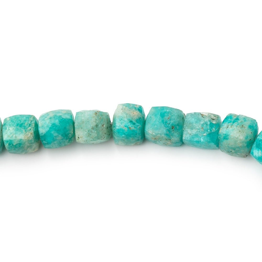 5-7mm Amazonite Faceted Cube Beads 8 inch 31 pieces - Beadsofcambay.com