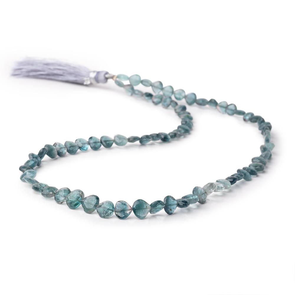 5-7mm Bi-Color Indicolite Tourmaline Straight Drilled Faceted Hearts 16 inch 72 Beads - Beadsofcambay.com
