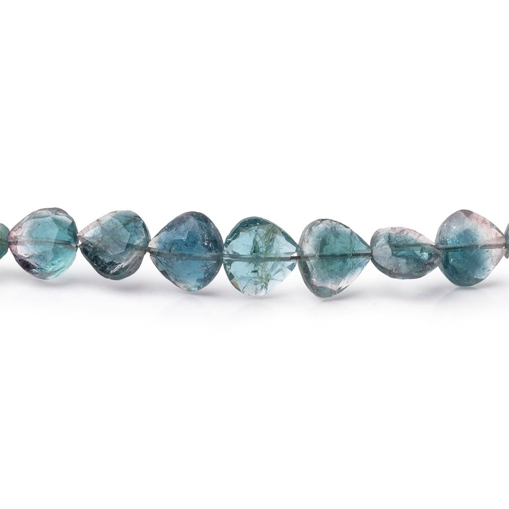 5-7mm Bi-Color Indicolite Tourmaline Straight Drilled Faceted Hearts 16 inch 72 Beads - Beadsofcambay.com