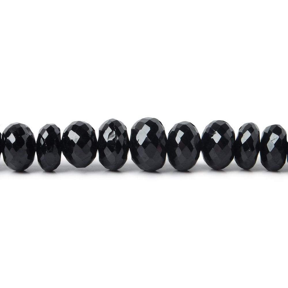 5-7mm Black Spinel Faceted Rondelle Beads 16 inch 101 pieces - Beadsofcambay.com