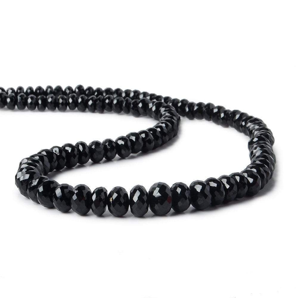 5-7mm Black Spinel Faceted Rondelle Beads 16 inch 101 pieces - Beadsofcambay.com