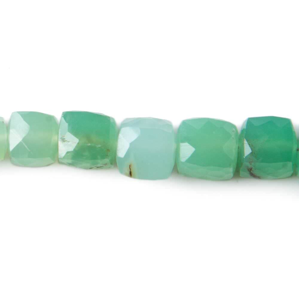5-7mm Chrysoprase faceted cube Beads 8 inch 35 pieces - Beadsofcambay.com