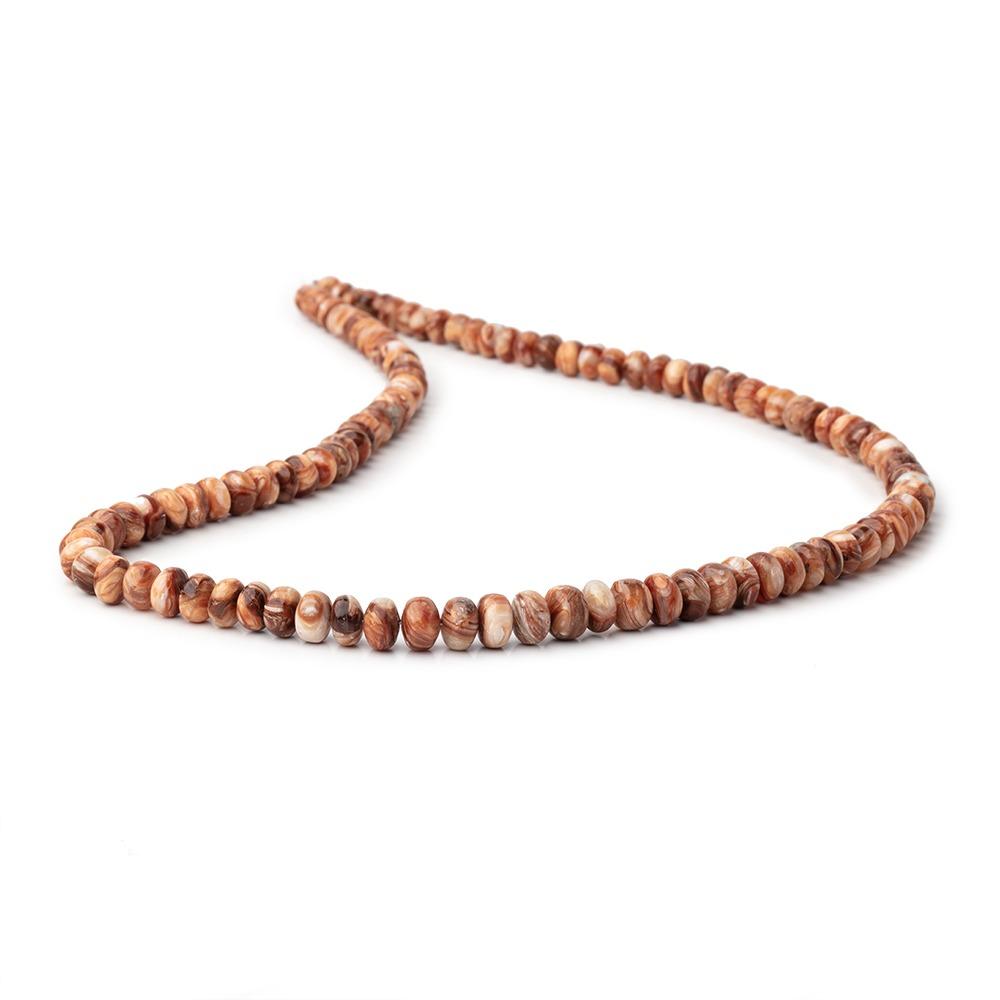 5 - 7mm Dark Orange Fire Opal Plain Rondelle Beads 18 inch 115 pieces - Beadsofcambay.com