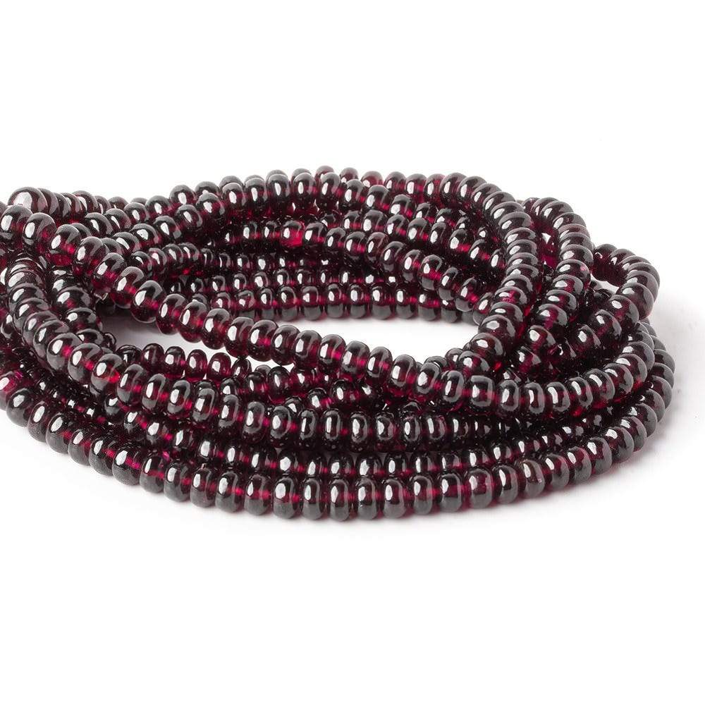 5-7mm Dark Rhodolite Garnet plain rondelle beads 18 inch 122 pieces AA - Beadsofcambay.com