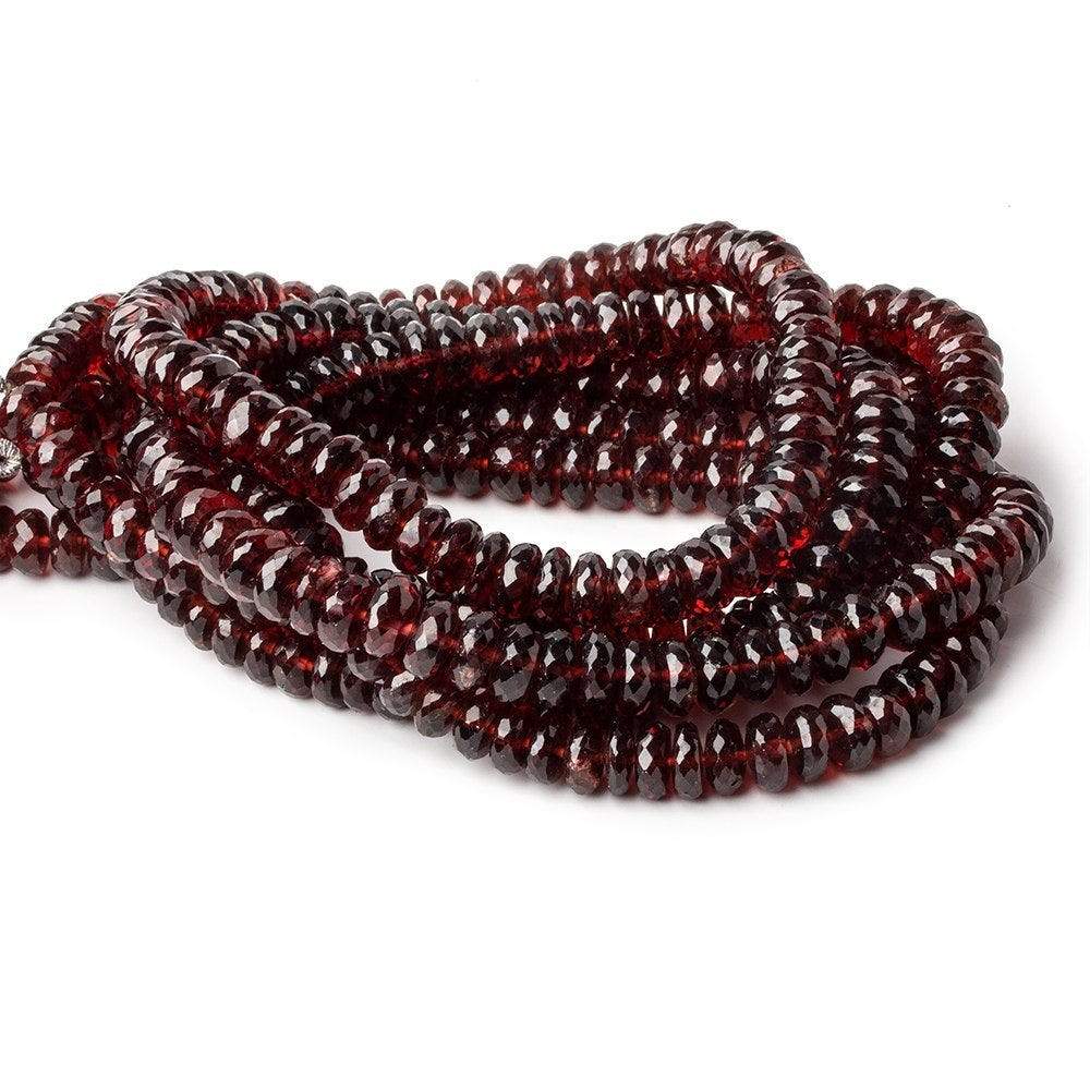 5-7mm Garnet Faceted Rondelle Beads 16 inch 132 pieces - Beadsofcambay.com