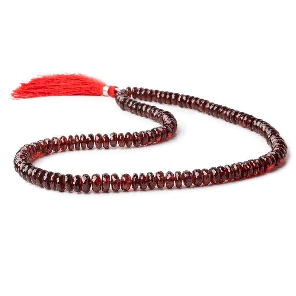 5-7mm Garnet Faceted Rondelle Beads 16 inch 132 pieces - Beadsofcambay.com