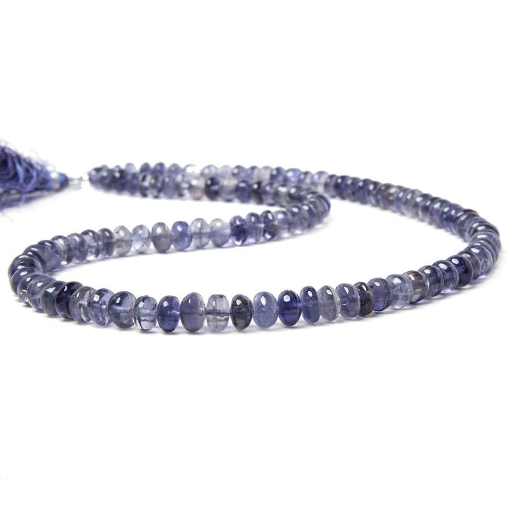 5-7mm Iolite Plain Rondelle Beads 16 inch 105 pieces - Beadsofcambay.com