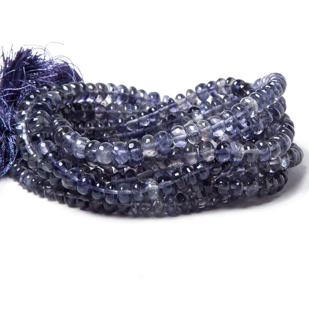 5-7mm Iolite Plain Rondelle Beads 16 inch 105 pieces - Beadsofcambay.com