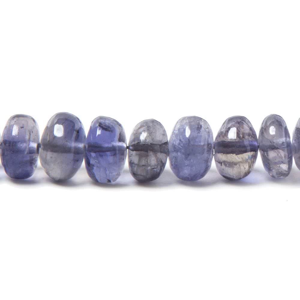 5-7mm Iolite Plain Rondelle Beads 16 inch 105 pieces - Beadsofcambay.com