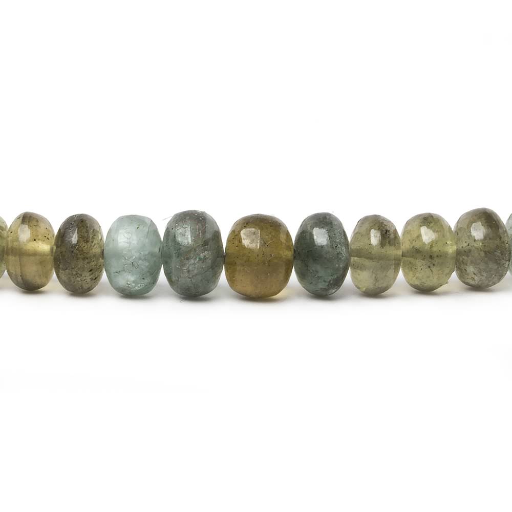 5-7mm Moss Aquamarine Plain Rondelle Beads 16 inch 100 pieces - Beadsofcambay.com