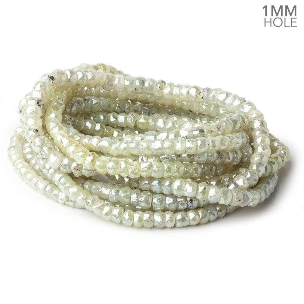 5-7mm Mystic Prehnite 1mm drill hole Faceted Rondelle Beads 16 inch 108 pieces - Beadsofcambay.com