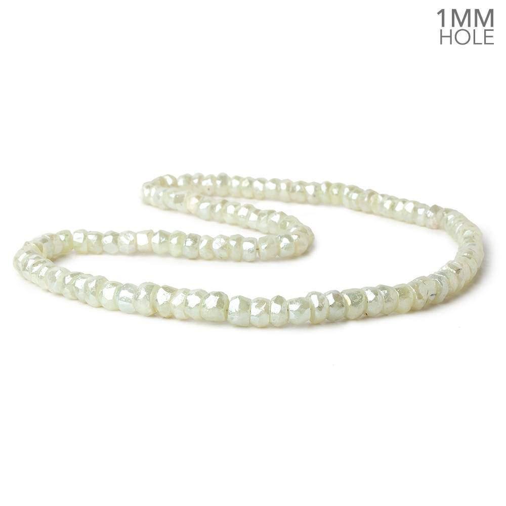 5-7mm Mystic Prehnite 1mm drill hole Faceted Rondelle Beads 16 inch 108 pieces - Beadsofcambay.com