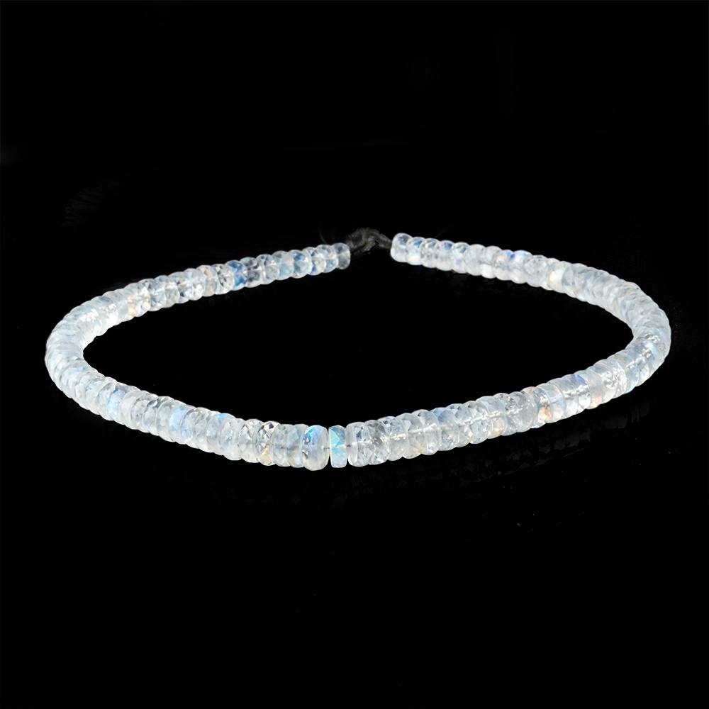 5-7mm Rainbow Moonstone Faceted Heshi Beads 10 inch 98 pieces AAA - Beadsofcambay.com