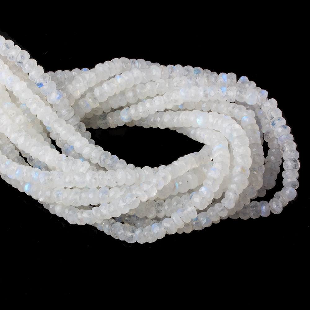5-7mm Rainbow Moonstone Faceted Rondelle Beads 13.5 inch 85 beads AA - Beadsofcambay.com