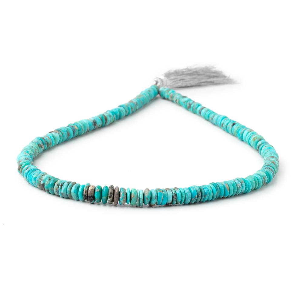 5-7mm Sleeping Beauty Turquoise Faceted Heshi Beads 16 inch 205 pieces AA - Beadsofcambay.com