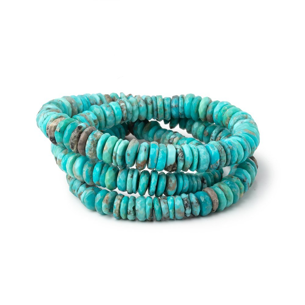 5-7mm Sleeping Beauty Turquoise Faceted Heshi Beads 16 inch 205 pieces AA - Beadsofcambay.com