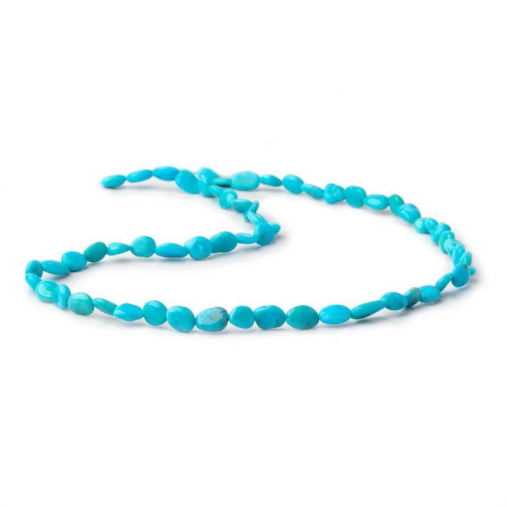 5-7mm Sleeping Beauty Turquoise Plain Nugget Beads 13 inch 59 pieces - Beadsofcambay.com