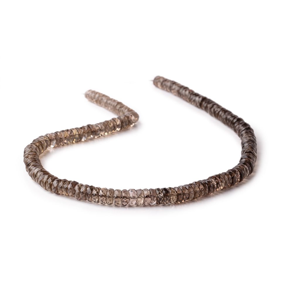 5-7mm Smoky Quartz Faceted Heshi Beads 15.25 inch 148 pieces - Beadsofcambay.com