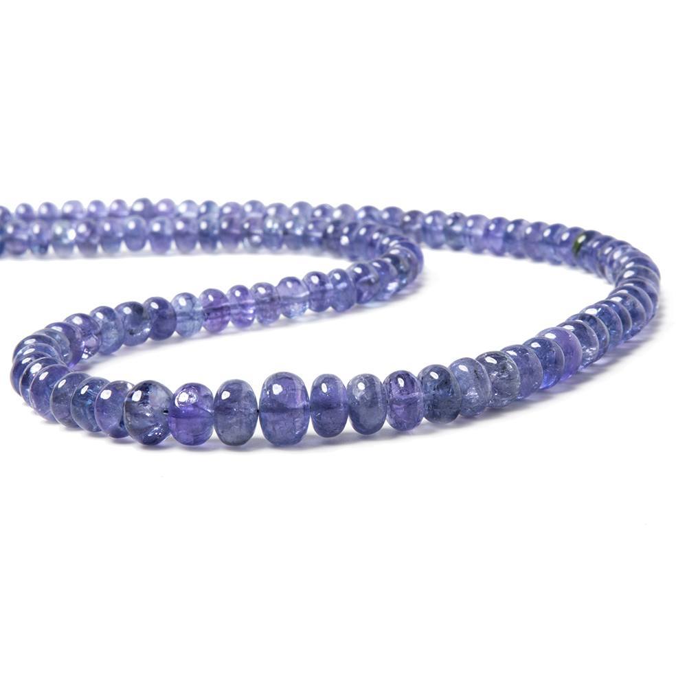 5-7mm Tanzanite Beads Plain Rondelle 15.5 inch 106 pieces - Beadsofcambay.com