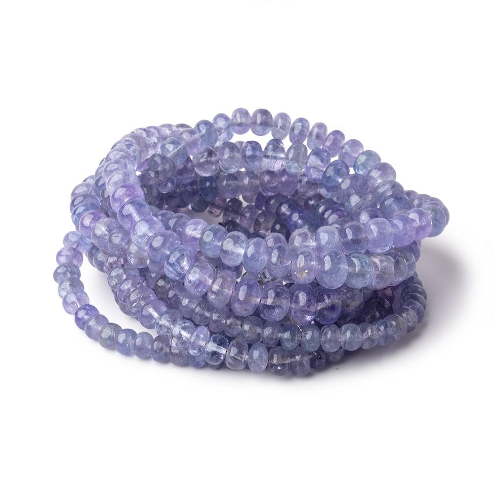 5-7mm Tanzanite Plain Rondelle Beads 18 inch 120 pieces - Beadsofcambay.com