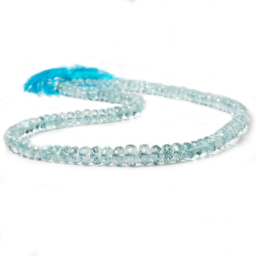 5-8.5mm Aquamarine faceted rondelles 16 inch 107 beads AA - Beadsofcambay.com
