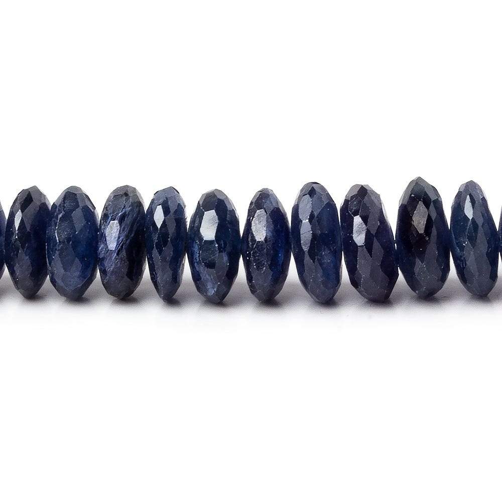 5-8.5mm Blue Sapphire German Faceted Rondelles 16 inch 136 pieces - Beadsofcambay.com