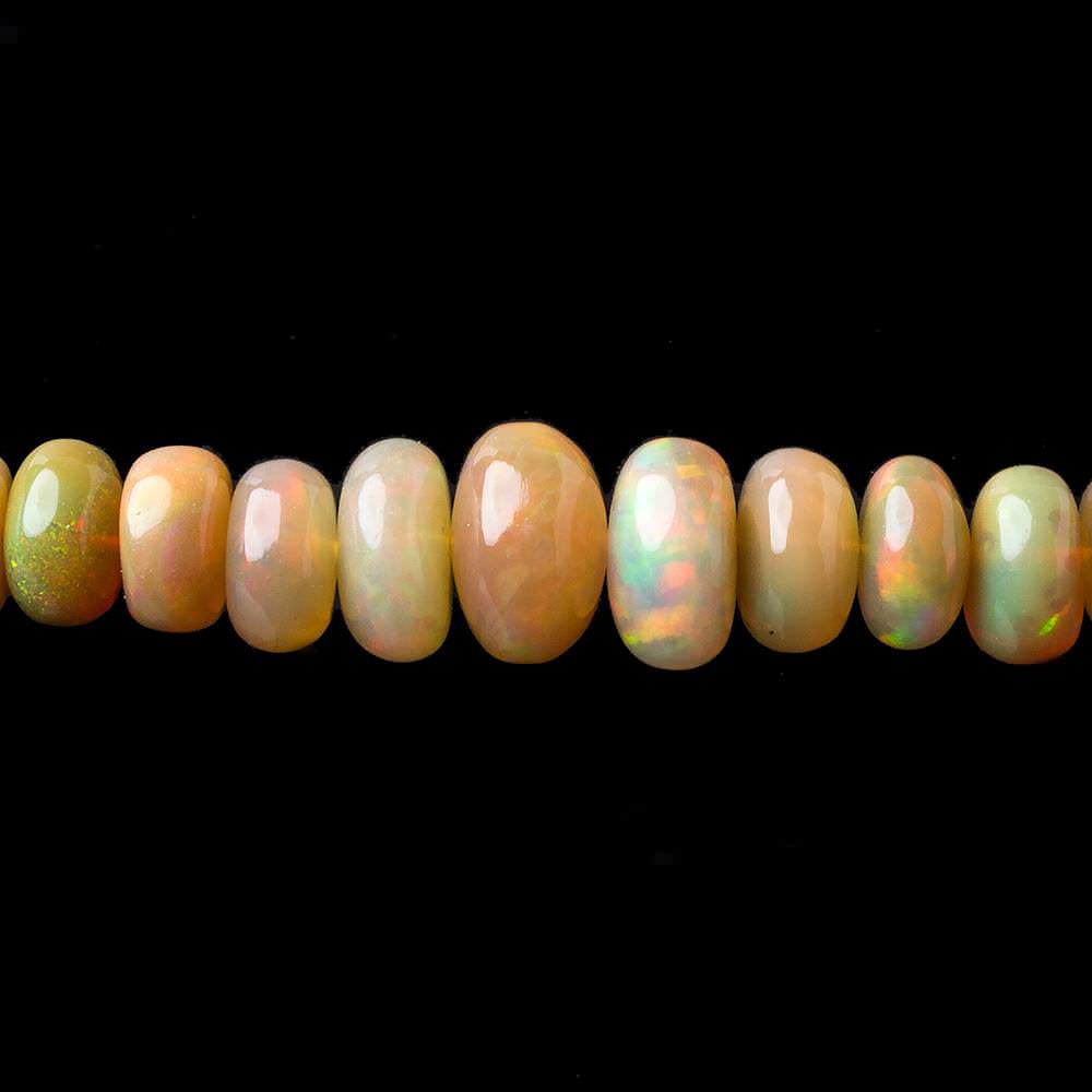 5-8.5mm Dark Golden Ethiopian Opal smooth rondelle beads 18 inch 136 pieces - Beadsofcambay.com