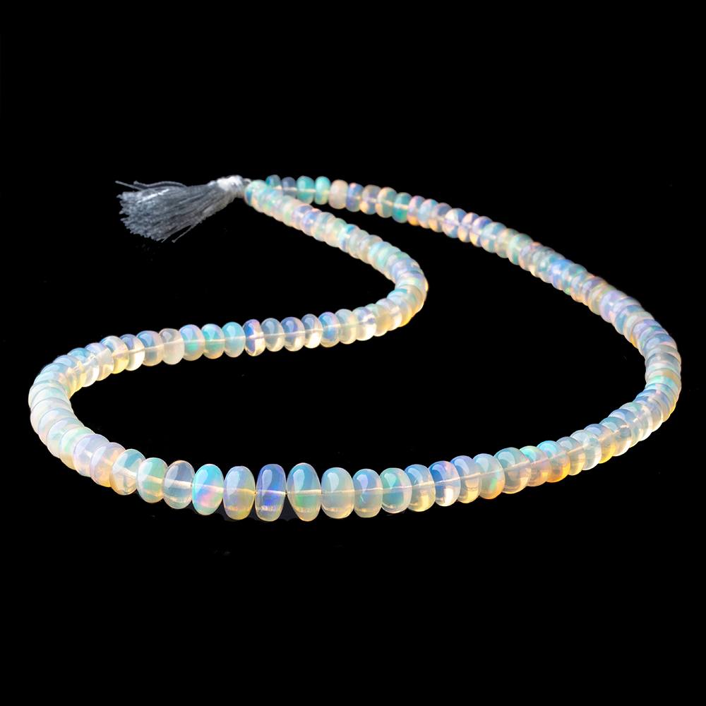 5-8.5mm Ethiopian Opal Plain Rondelle Beads 16 inch 114 pieces AA - Beadsofcambay.com