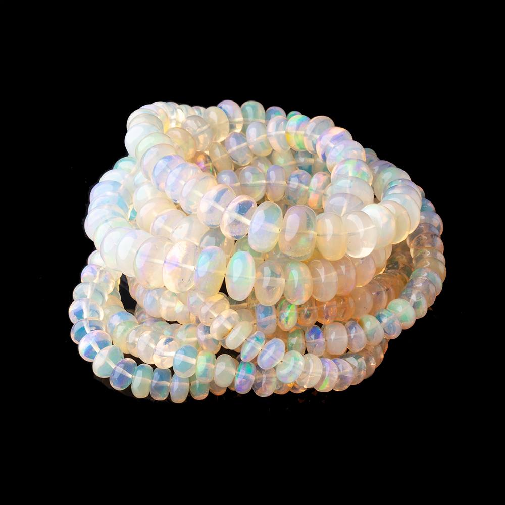 5-8.5mm Ethiopian Opal Plain Rondelle Beads 16 inch 114 pieces AA - Beadsofcambay.com