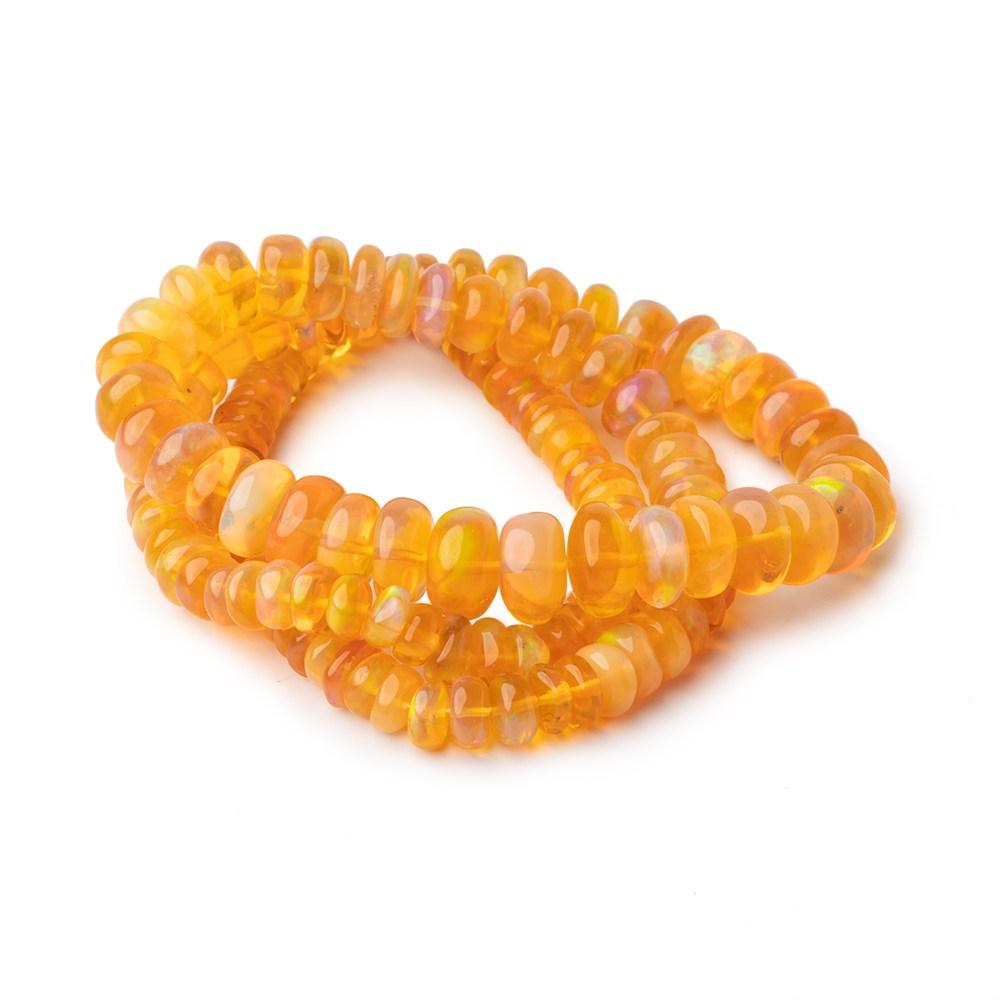5-8.5mm Ethiopian Opal Plain Rondelle Beads 16 inch 136 pieces AAA Grade - Beadsofcambay.com