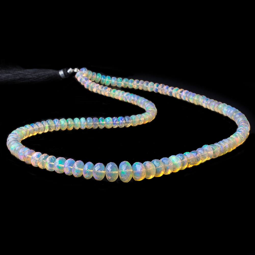 5 - 8.5mm Golden Ethiopian Opal Faceted Rondelle Beads 17 inch 125 pieces AAA Grade - Beadsofcambay.com