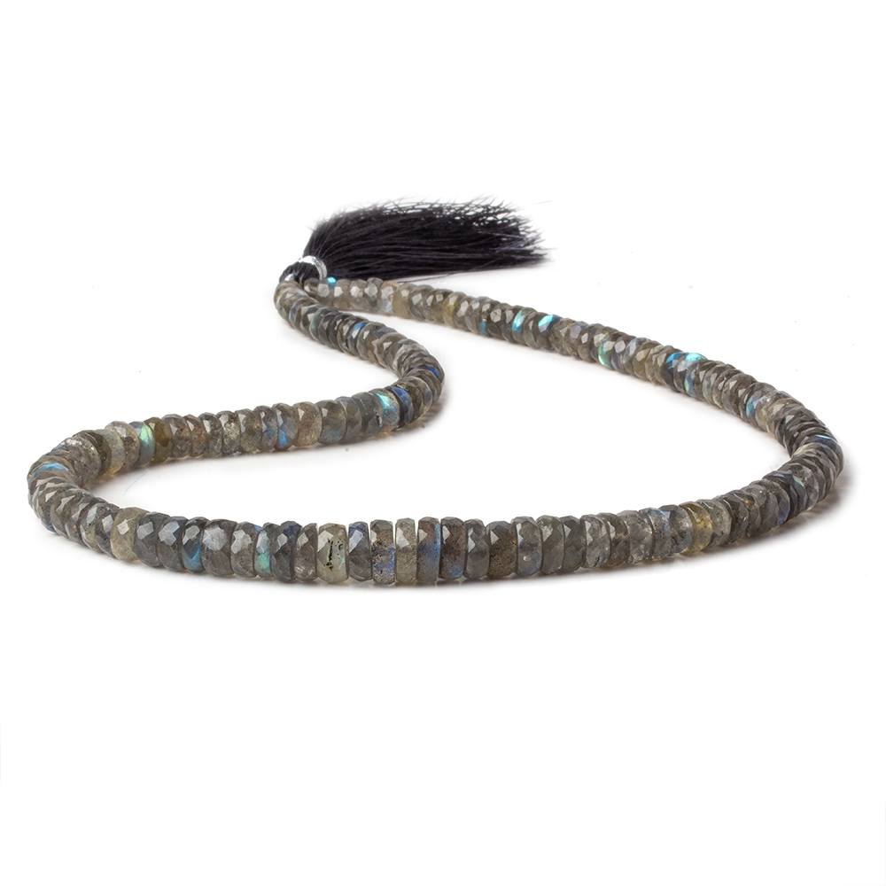 5-8.5mm Labradorite 1mm large hole faceted rondelles 15 inch 143 beads AA - Beadsofcambay.com