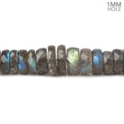 5-8.5mm Labradorite 1mm large hole faceted rondelles 15 inch 143 beads AA - Beadsofcambay.com