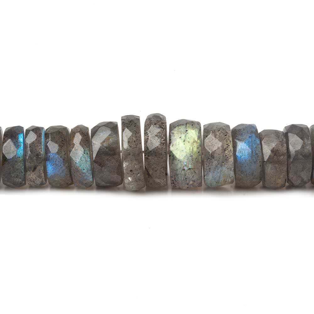 5-8.5mm Labradorite 1mm large hole faceted rondelles 15 inch 143 beads AA - Beadsofcambay.com
