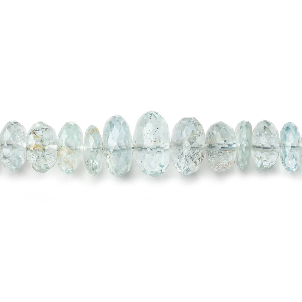 5-8mm Aquamarine Beads Faceted Rondelle 9 inch 70 pieces - Beadsofcambay.com
