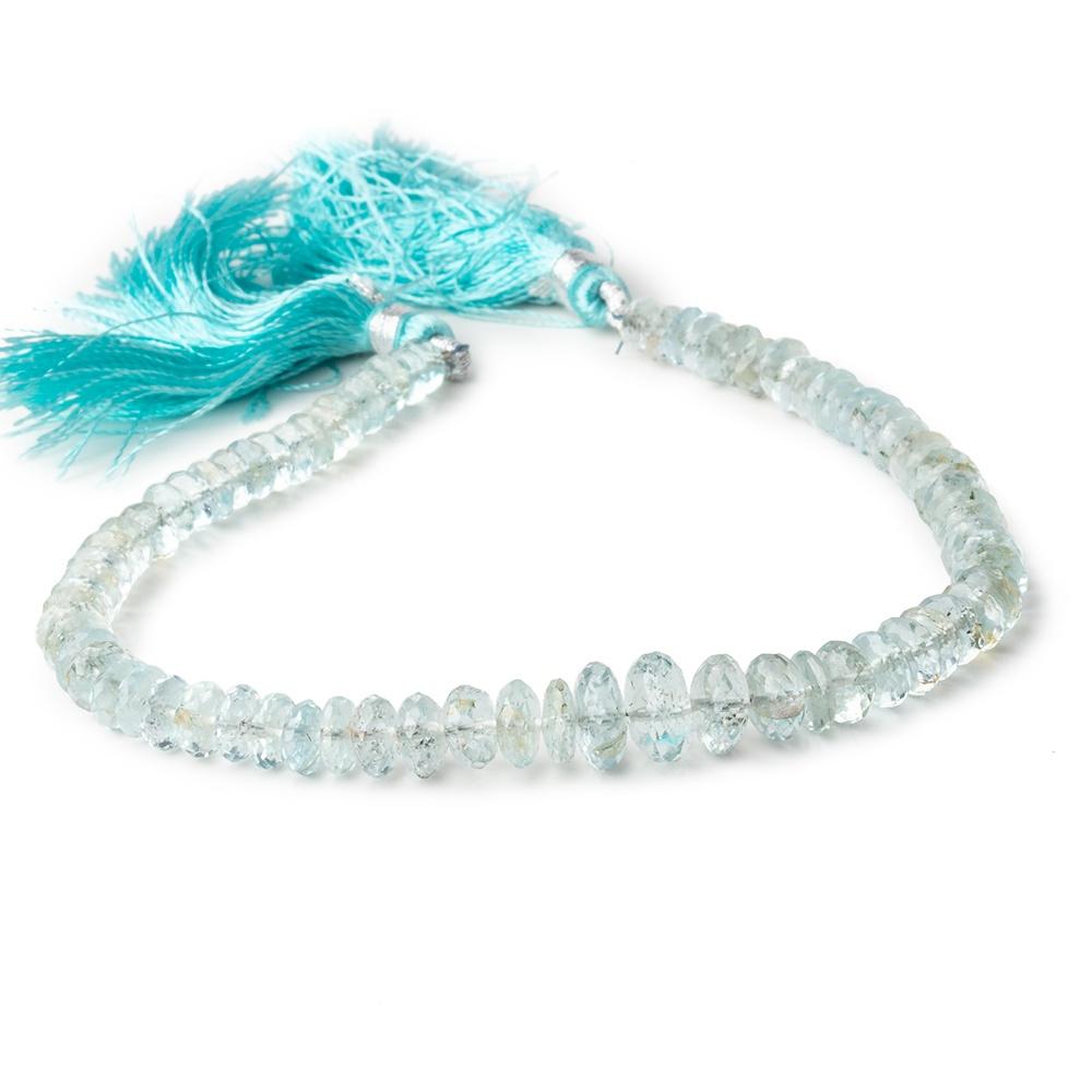 5-8mm Aquamarine Beads Faceted Rondelle 9 inch 70 pieces - Beadsofcambay.com