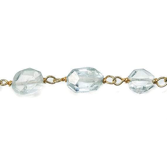 5-8mm Aquamarine Vermeil Chain by the foot - Beadsofcambay.com