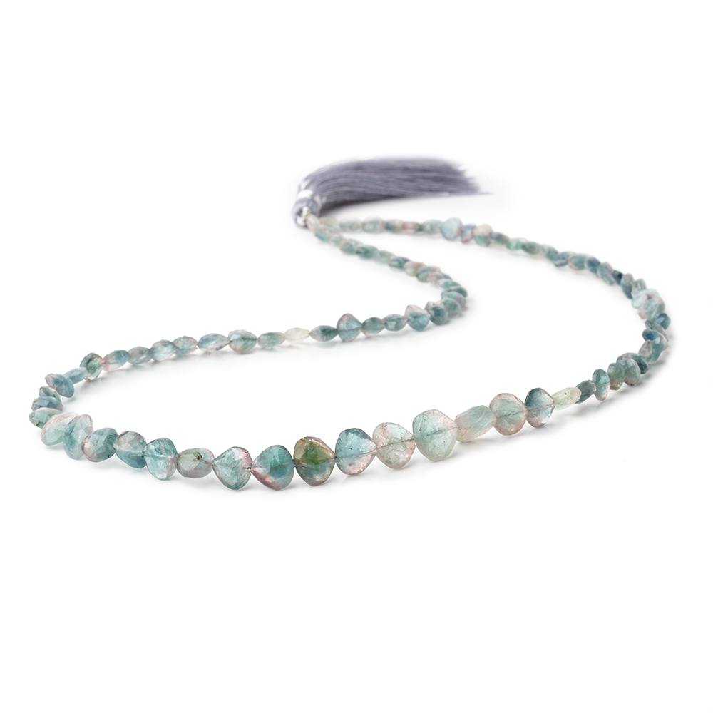 5-8mm Bi-Color Indicolite Tourmaline Faceted Heart Beads 16 inch 72 pieces - Beadsofcambay.com