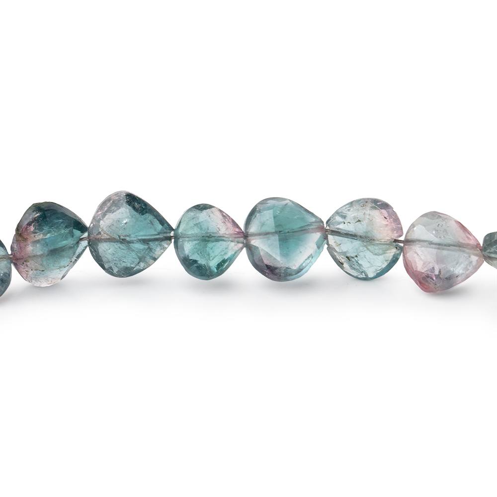 5-8mm Bi-Color Indicolite Tourmaline Faceted Heart Beads 16 inch 72 pieces - Beadsofcambay.com