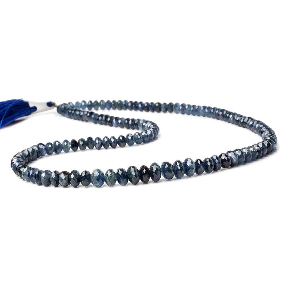 5-8mm Blue Sapphire Faceted Rondelle Beads 18 inch 130 pieces A - Beadsofcambay.com
