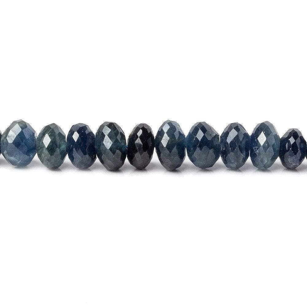 5-8mm Blue Sapphire Faceted Rondelle Beads 18 inch 130 pieces A - Beadsofcambay.com