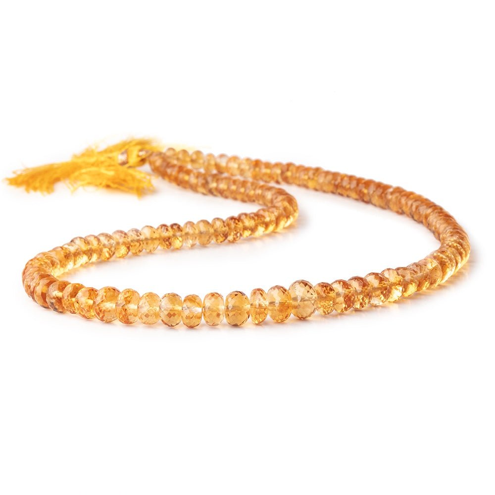 5-8mm Citrine Faceted Rondelle Beads 16 inch 108 pieces - Beadsofcambay.com