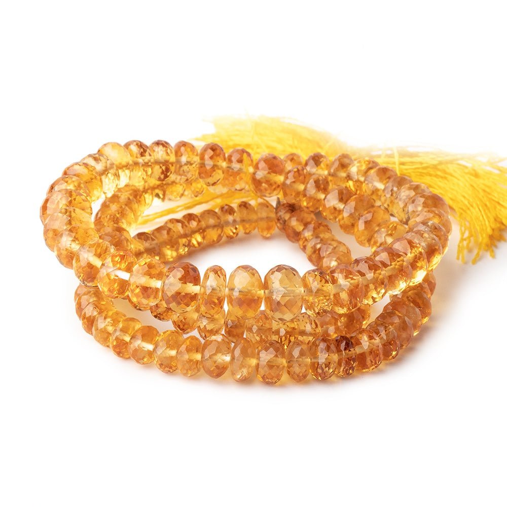 5-8mm Citrine Faceted Rondelle Beads 16 inch 108 pieces - Beadsofcambay.com