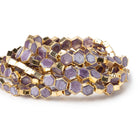 5-8mm Gold Leaf Star Ruby Bevel Faceted Hexagonal Beads 14 inch 51 pieces AA - Beadsofcambay.com