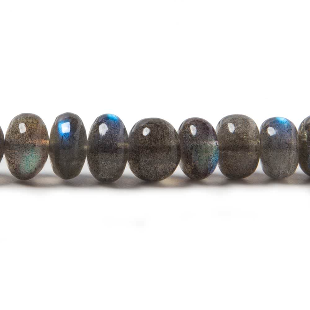 5-8mm Labradorite Plain Rondelle Beads 15 inch 86 pieces - Beadsofcambay.com